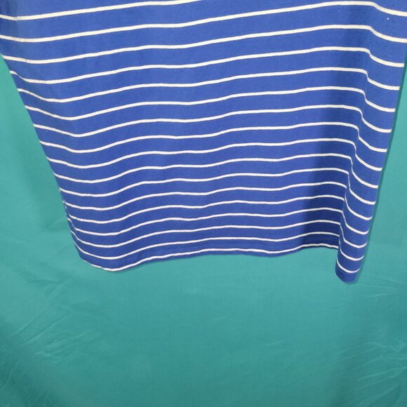 Striped Blue & White Boat Neck Top By Rafaella Size PM - Picture 6 of 11